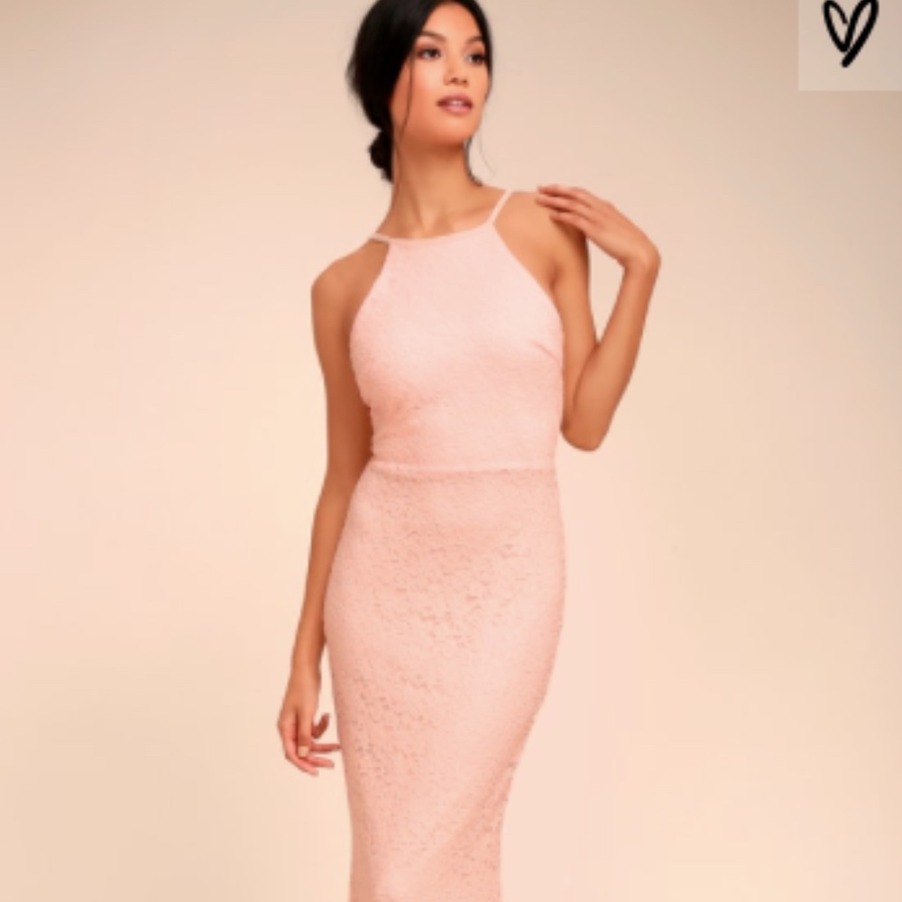 PEACH LACE MAXI DRESS LULUS